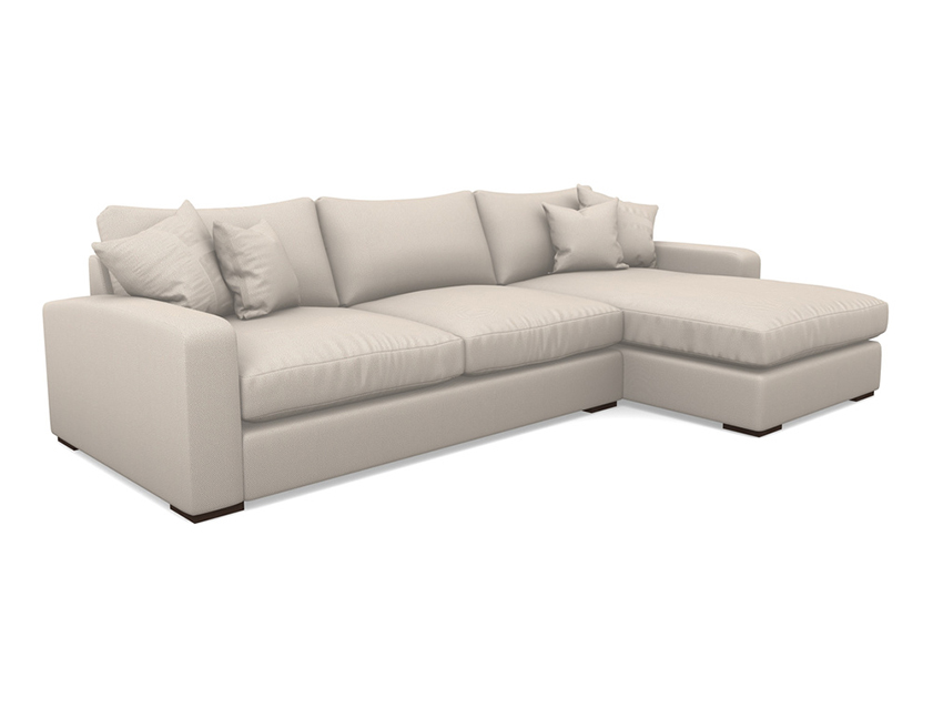 Stockbridge Chaise RHF in Two Tone Plain Biscuit